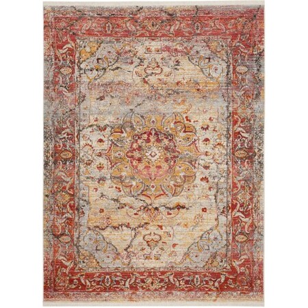 Flowers First 5 x 7 ft. 6 in. Vintage Persian Power Loomed Area Rug, Saffron & Cream - Medium Rectangle FL1868138